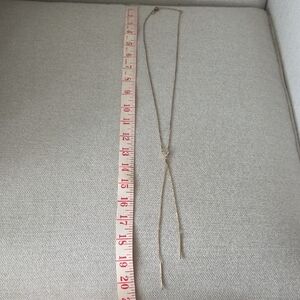 Delicate Gold Tone Y-Style Slide Necklace